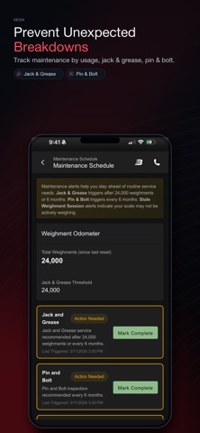 Nexia Scale Monitoring screenshot