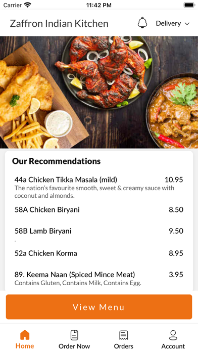 Zaffron Indian Kitchen Screenshot