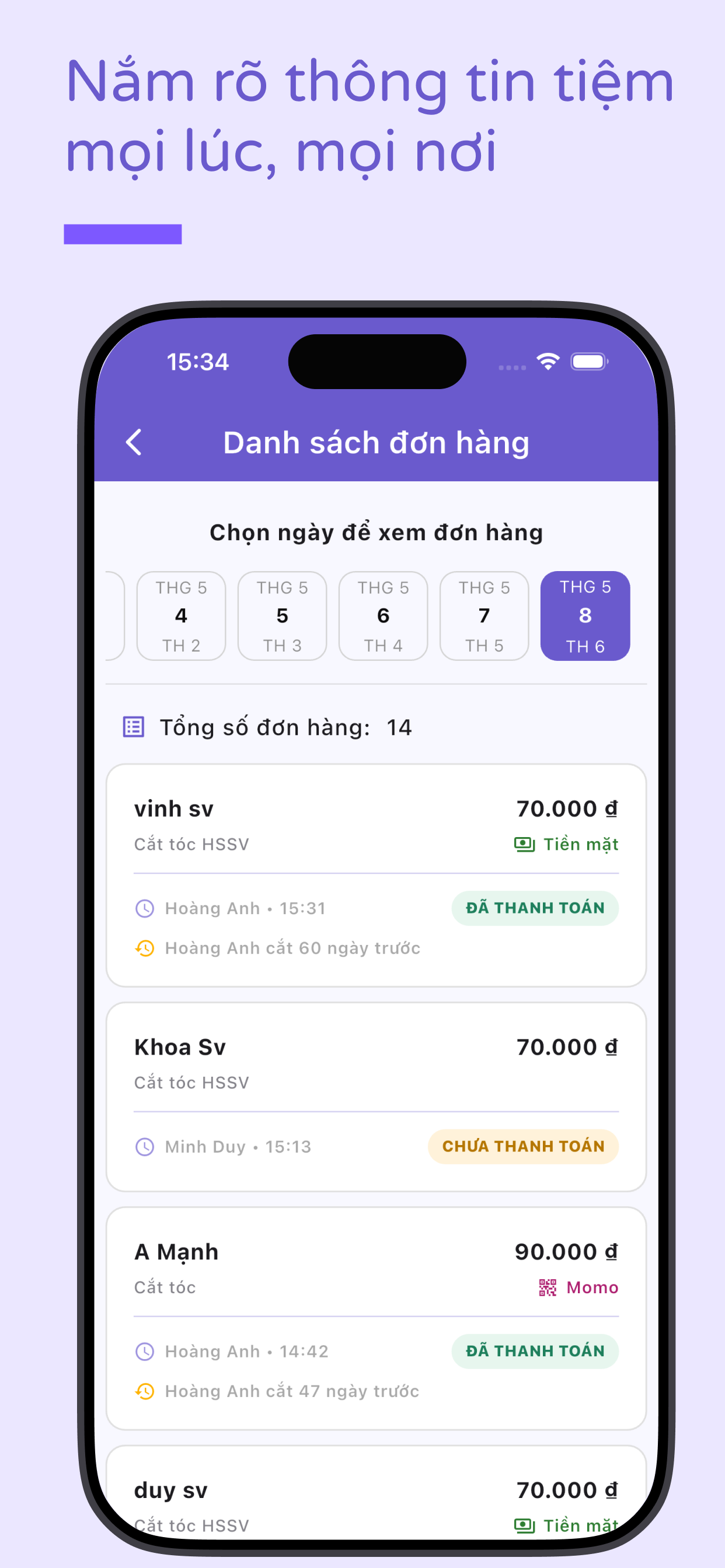 Quản Lý Tiệm Tóc, Nail, Spa screenshot 3