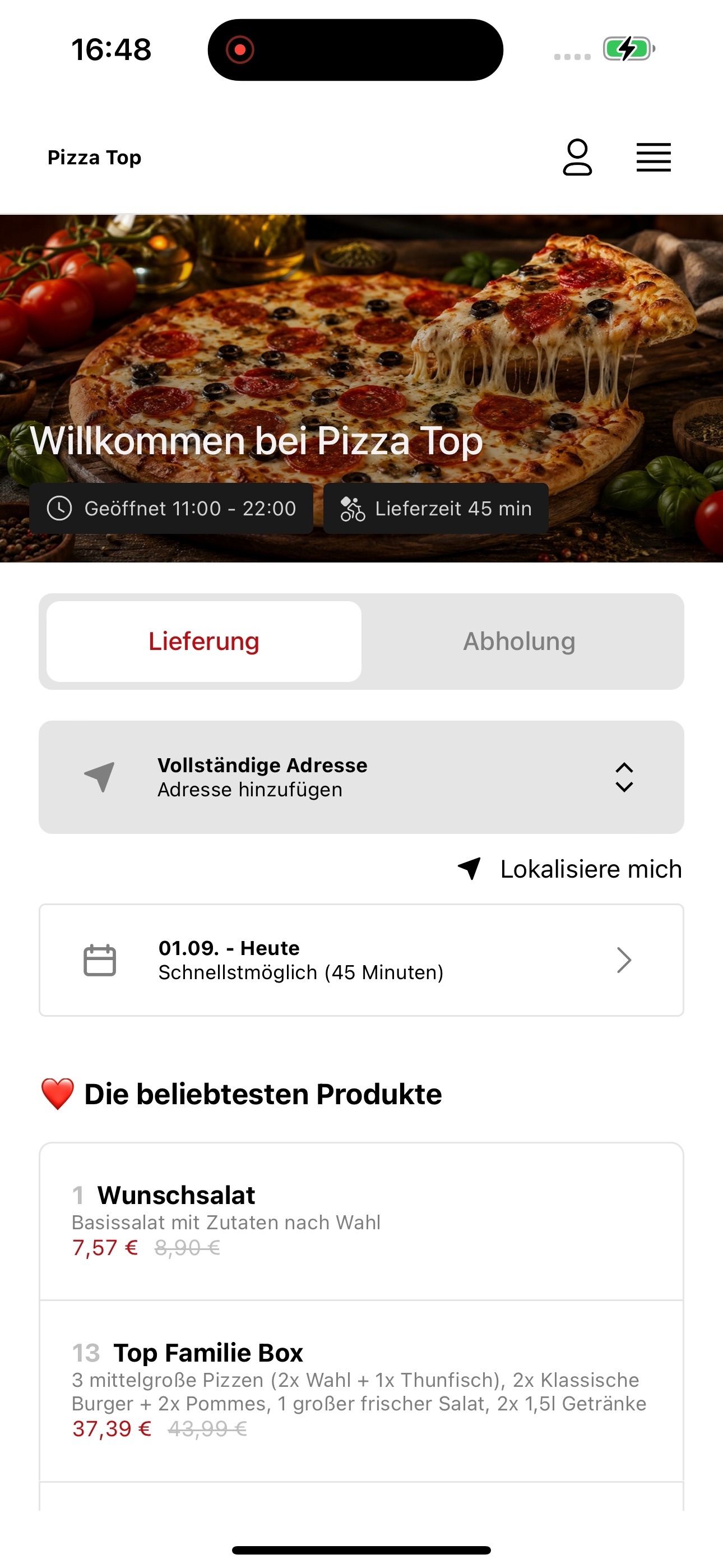 Screenshot 1 of Pizza Top Krefeld