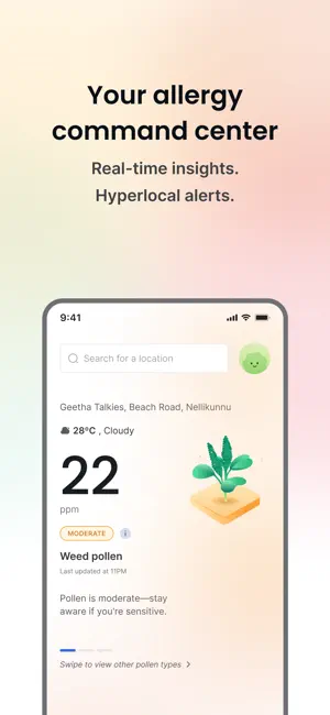 AllerTrack: Allergy monitor screenshot 1