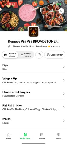 Romeos Piri Piri BROADSTONE. iPhone screenshot