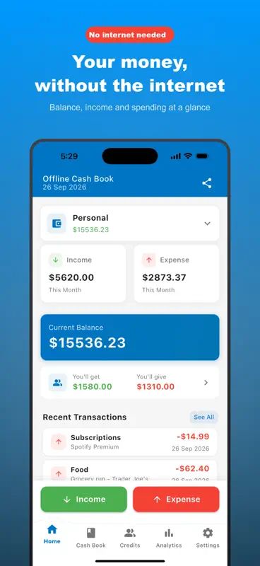 Offline Cashbook screenshot 1 of 10