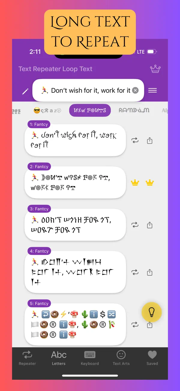 #5. Text Repeater Loop Text (iOS) Ved: Nitesh Singh