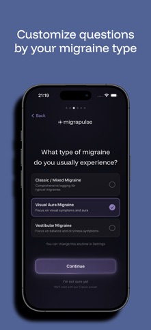 MigraPulse - Migraine Tracker iPhone screenshot