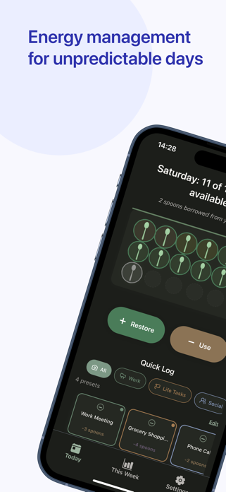 SpoonFlow - Burnout Management Screenshot 1 of 5