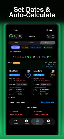 Investment Goals iPhone screenshot