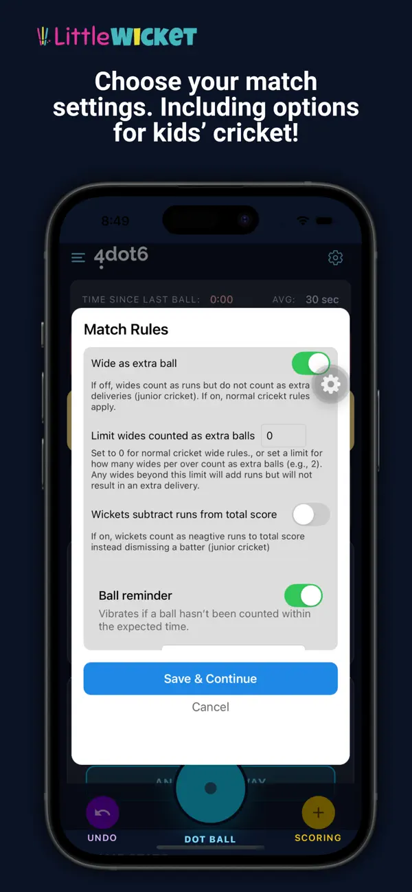 Screenshot #3 pour LittleWicket Cricket Scorebook