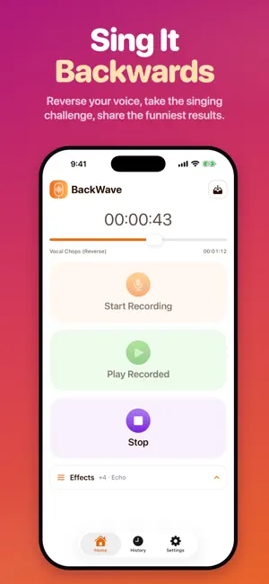 Reverse Audio Voice: BackWave screenshot 2