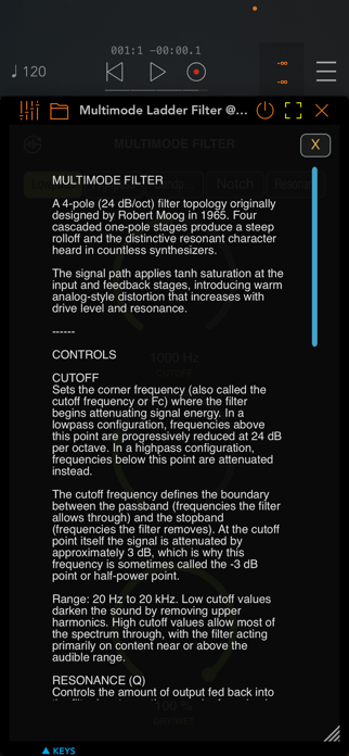 Multimode Ladder Filter Screenshot 2 of 6