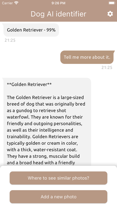 Dog AI identifier Screenshot