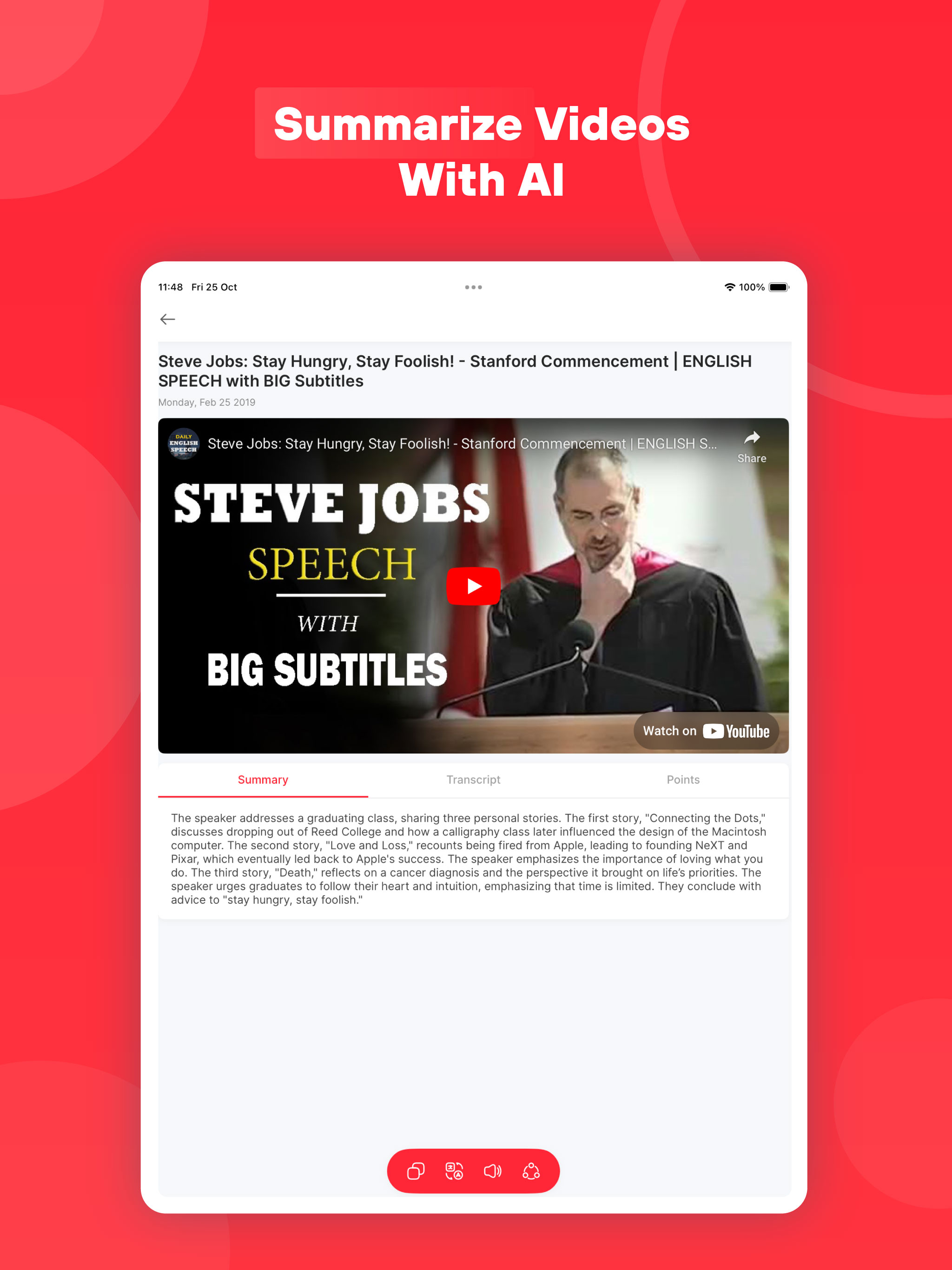 Live Transcribe Summarize Tool