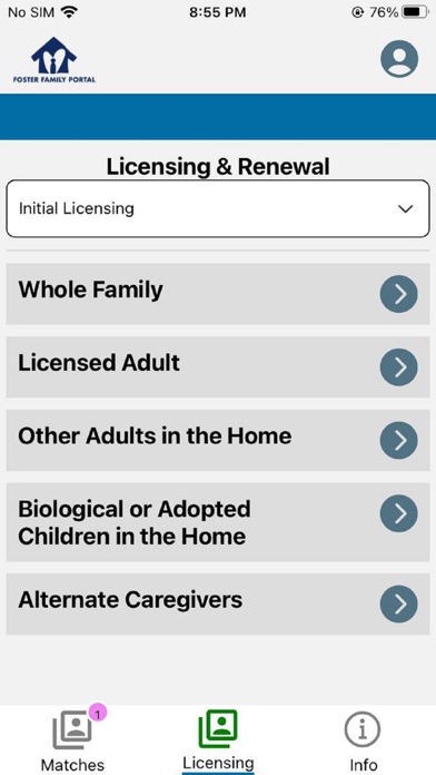 Foster Family Portal Screenshot