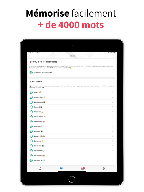 English Progress Vocabulaire iPad screenshot 2 - Education app