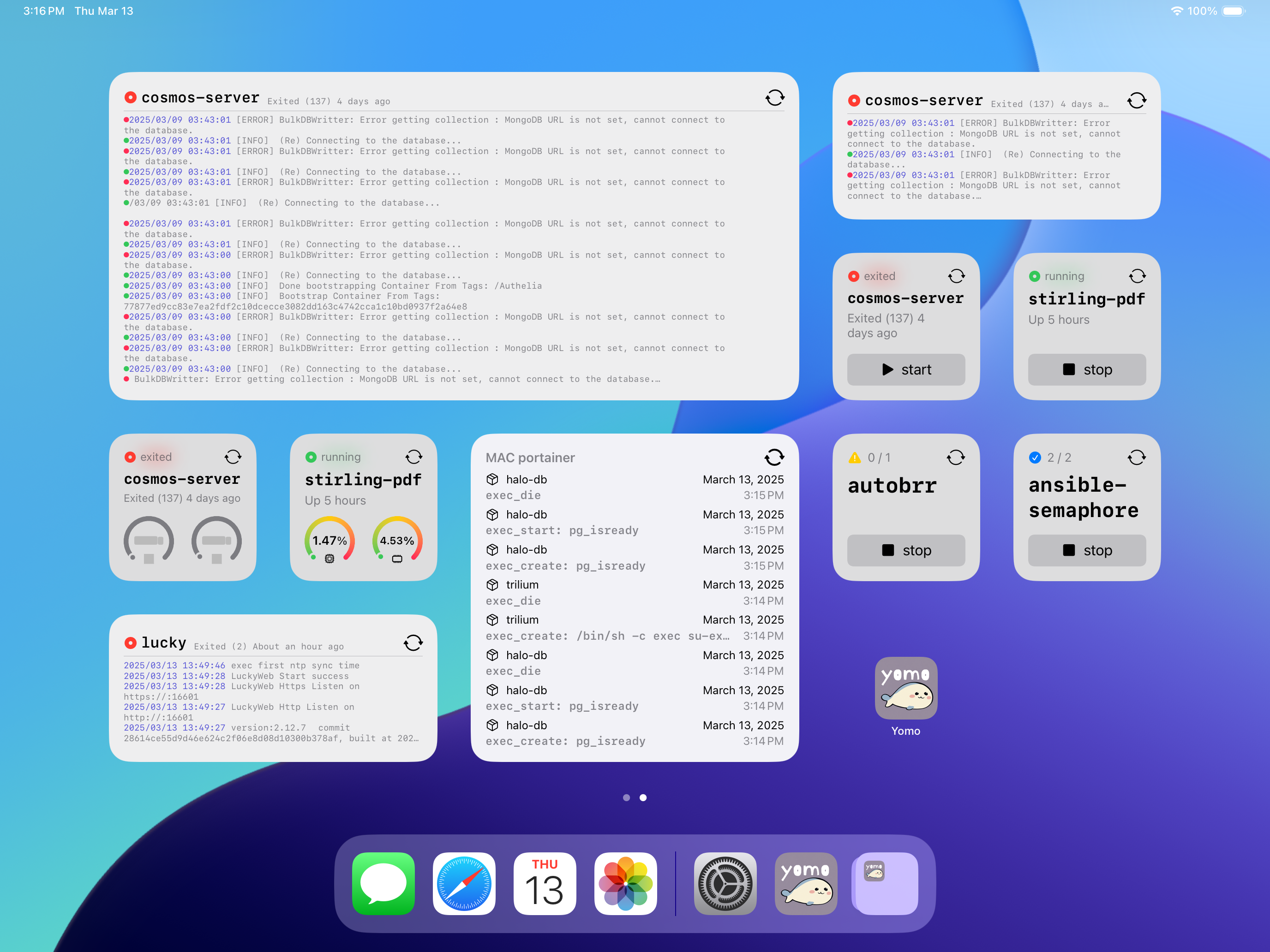 Yomo: Docker & Portainer