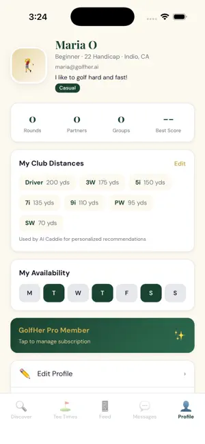 GolfHer-AI Find Golf Partners screenshot 3
