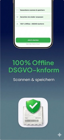Kassenbon Scanner & Garantie iPhone screenshot