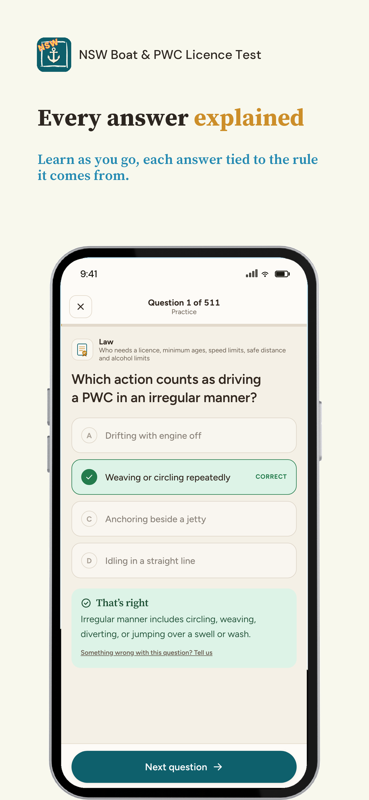 NSW Boat & PWC Licence Test screenshot 2