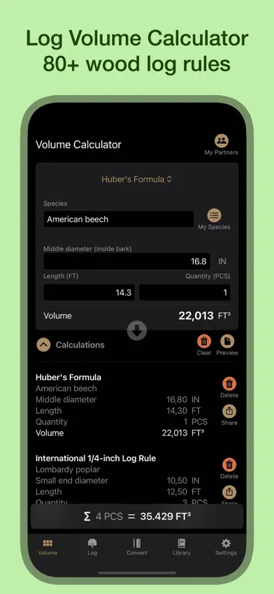 Wood Log Calculator screenshot 1