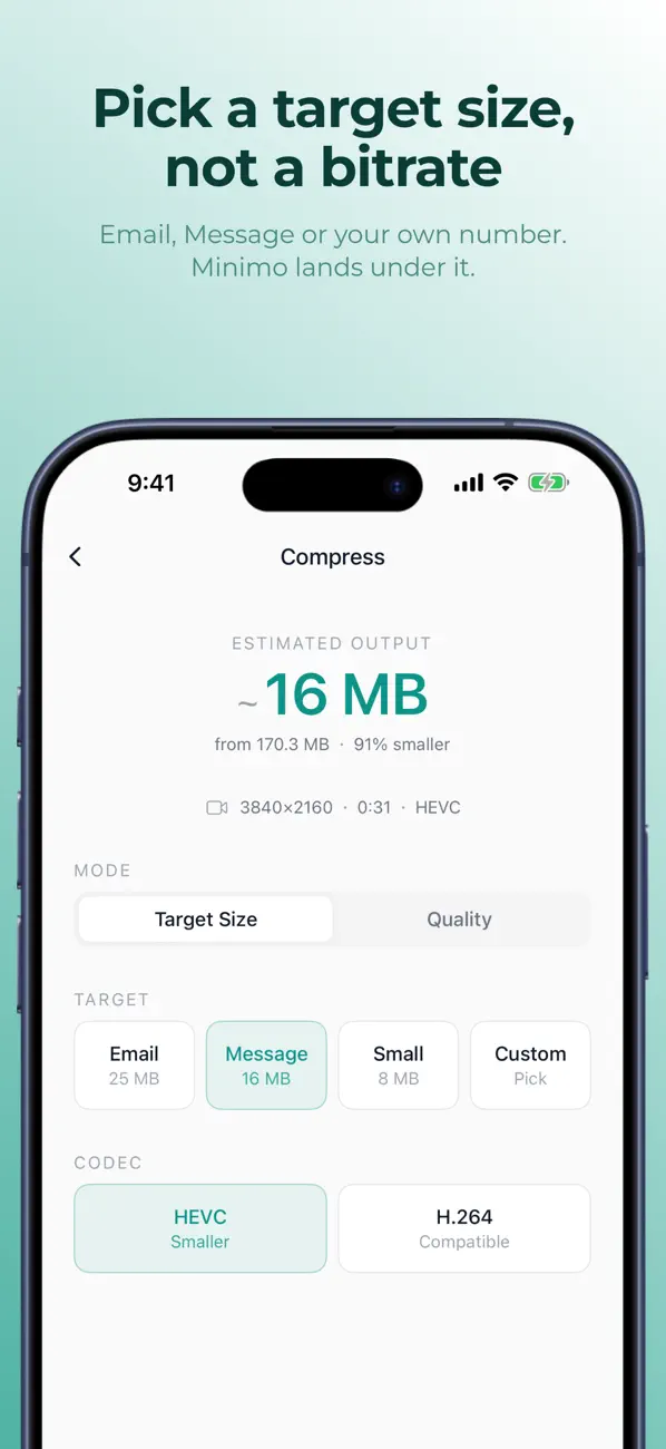 Screenshot #3 pour Video Compressor - Minimo