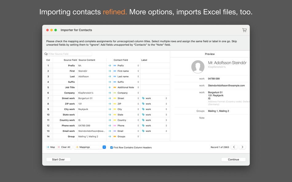 #1. Importer for Contacts (macOS) 由: Stefan Keller