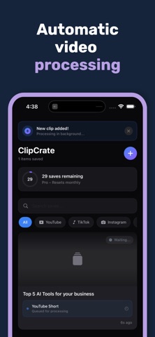 ClipCrate - AI Video Saver screenshot
