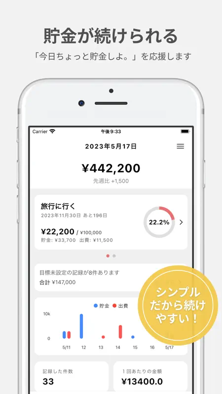 貯金メモ 予算や目標別に管理できるアプリ screenshot 3 of 8
