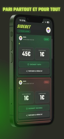 Sidebet screenshot