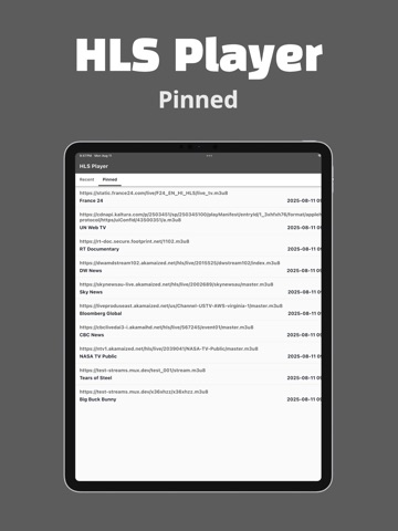 HLS Player - M3U8 Streamer iPad screenshot