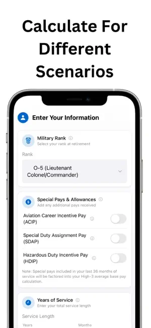 Military Retirement Calculator screenshot 2