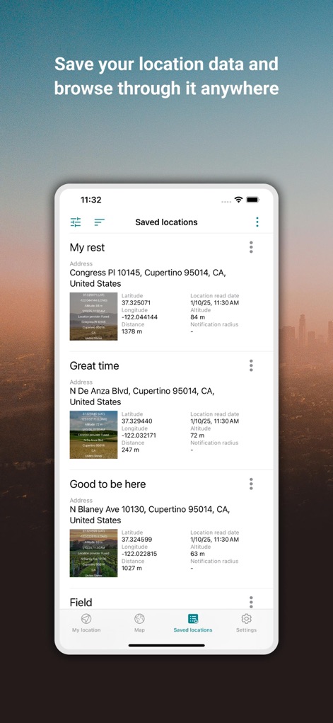 My GPS Coordinates ° - Users can personalize their experience through the settings menu, selecting preferred coordinate formats and adjusting location accuracy modes.