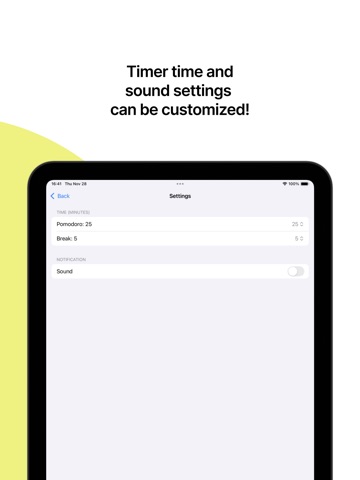Pomodoro Clock | Focus on work iPad screenshot