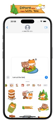 Cute Animal Camping Stickers screenshot