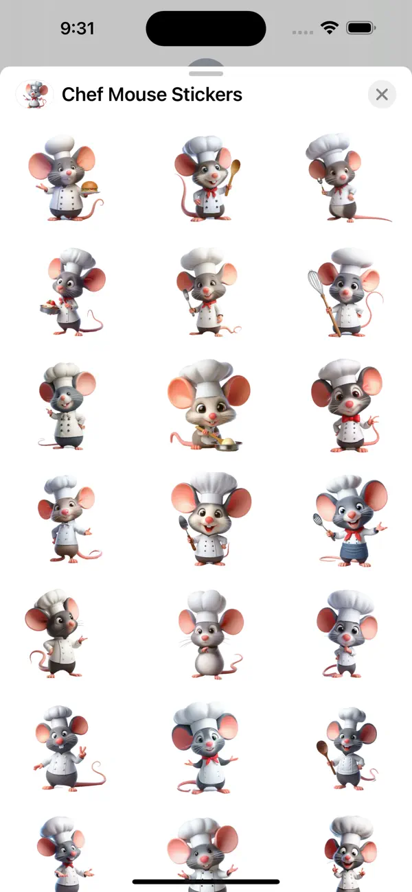 Screenshot #1 pour Chef Mouse Stickers
