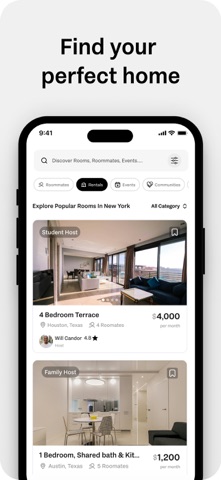 Platuni | Roommate App iPhone screenshot