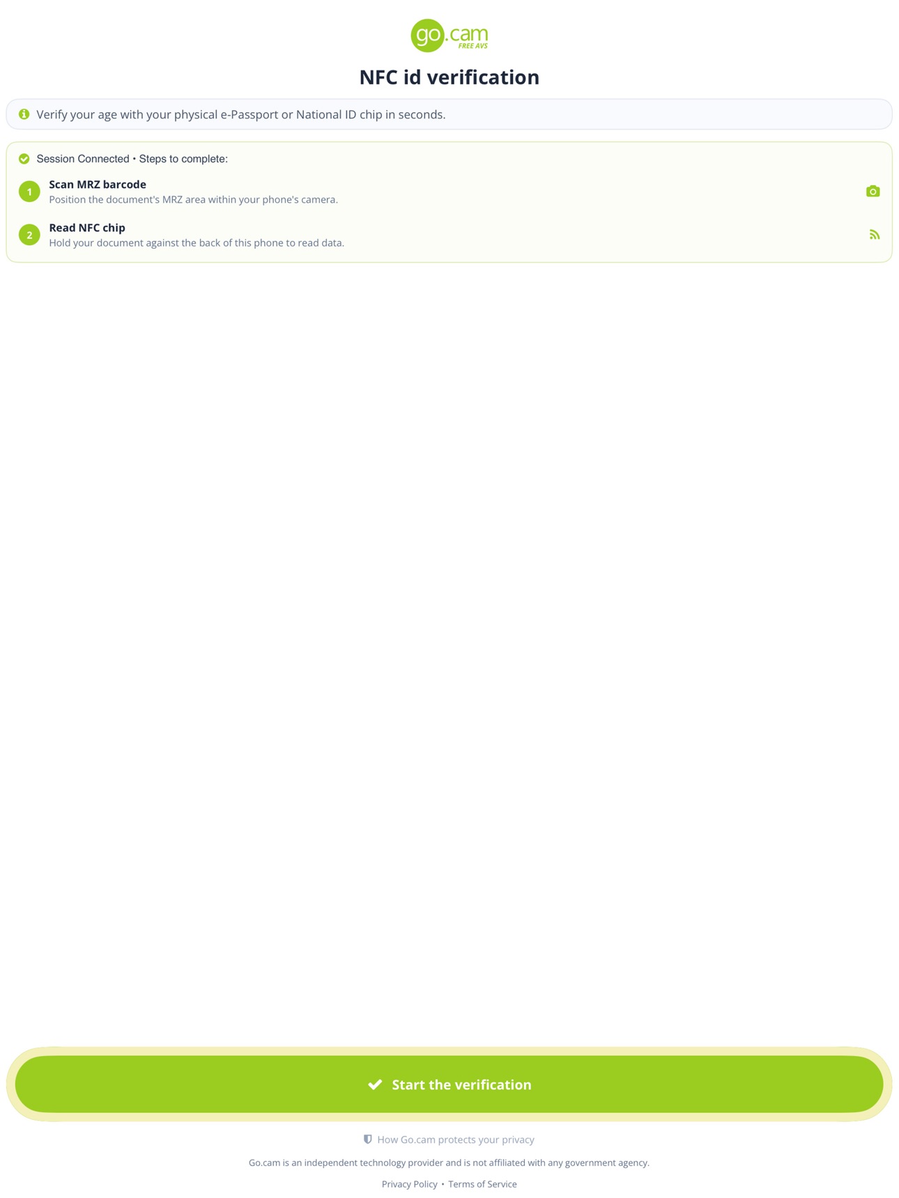 Screenshot 7 of Go.cam NFC id verification