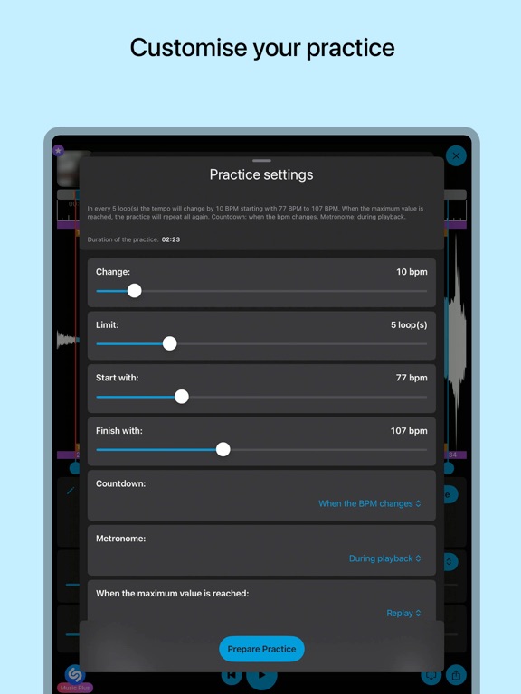 Music Looper - Practice Tool iPad screenshot 4 - Music app