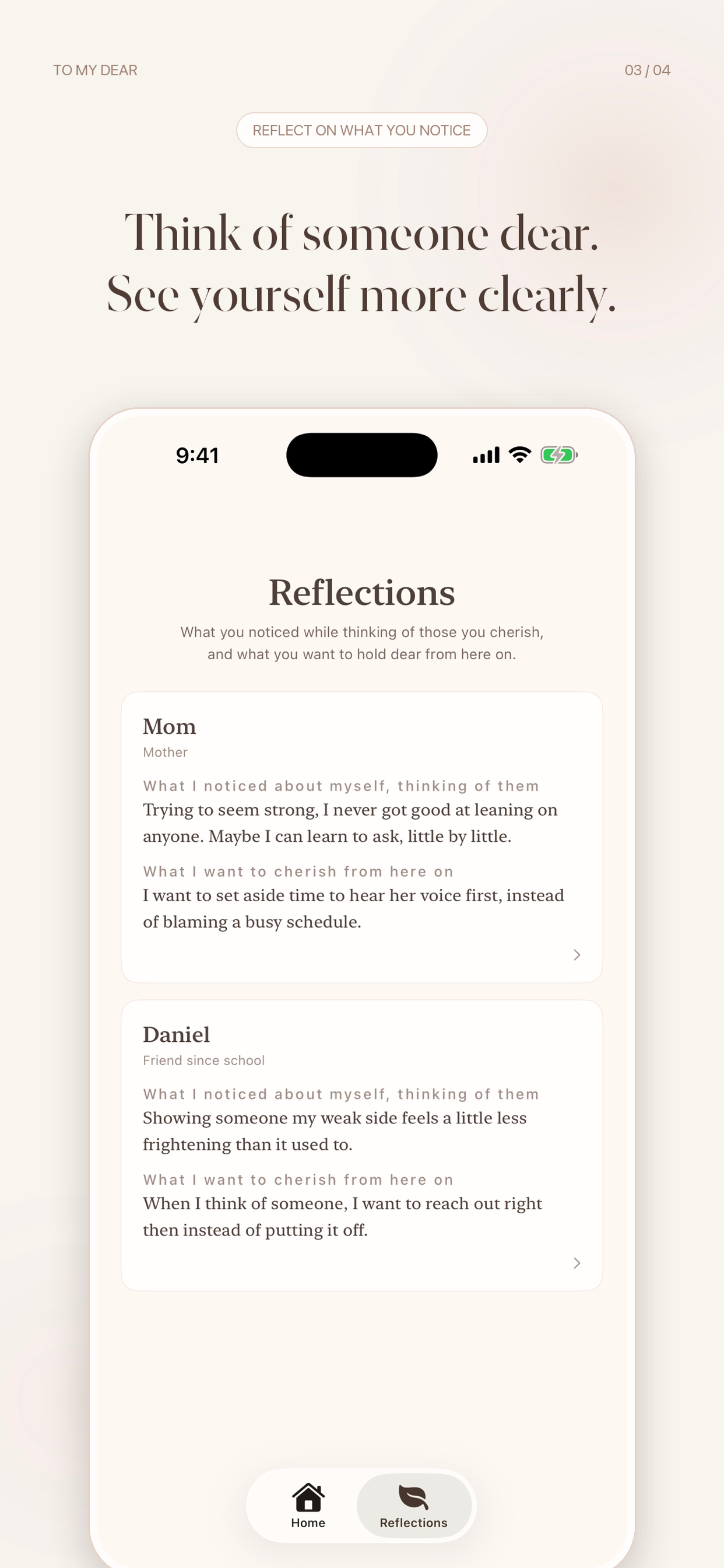 To My Dear: Reflection Journal screenshot 3
