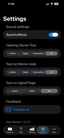 ICS: alphabet, Morse, flags iPhone screenshot