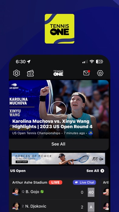 TennisONE - Tennis Live Scores Screenshot