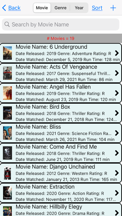 Screenshot #3 pour Movies I Have Watched