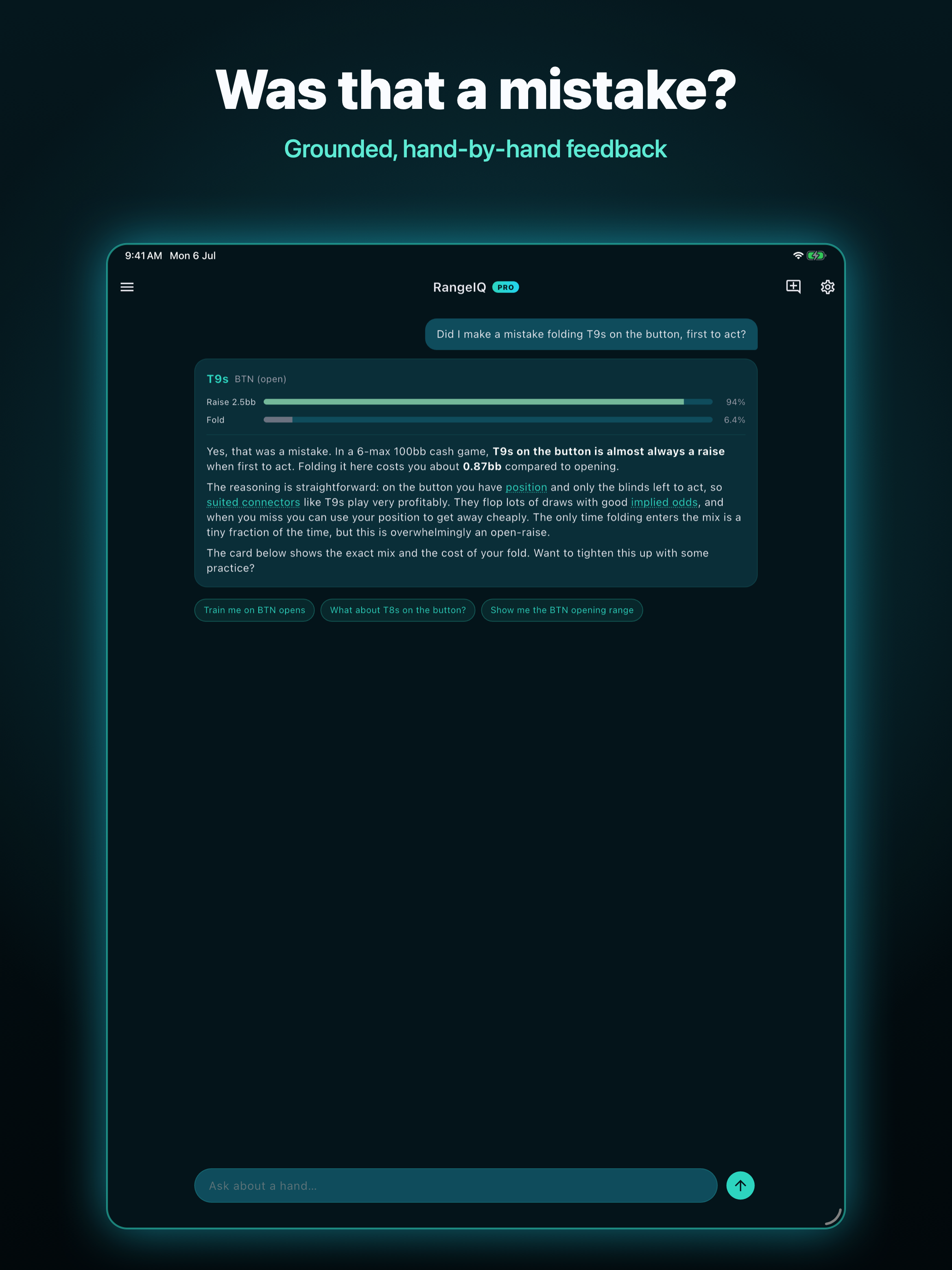 RangeIQ: GTO Poker Coach screenshot 13