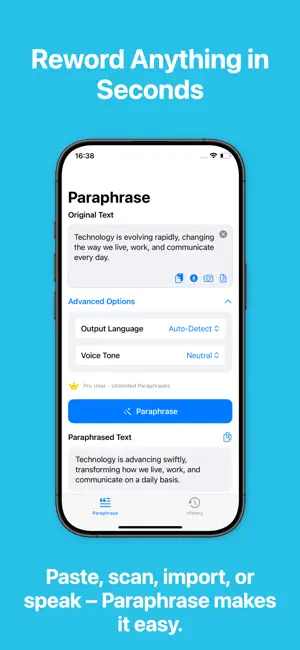 Paraphrase: Rewording Rewriter screenshot 1