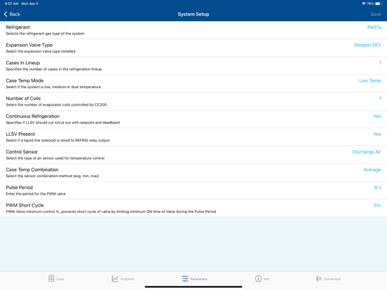 Copeland Cold Chain Connect iPad screenshot 9 - Utilities app
