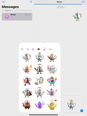 Whistling Kettle Stickers iPad screenshot