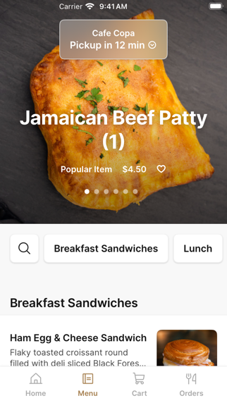 Cafe COPA app screenshot 2