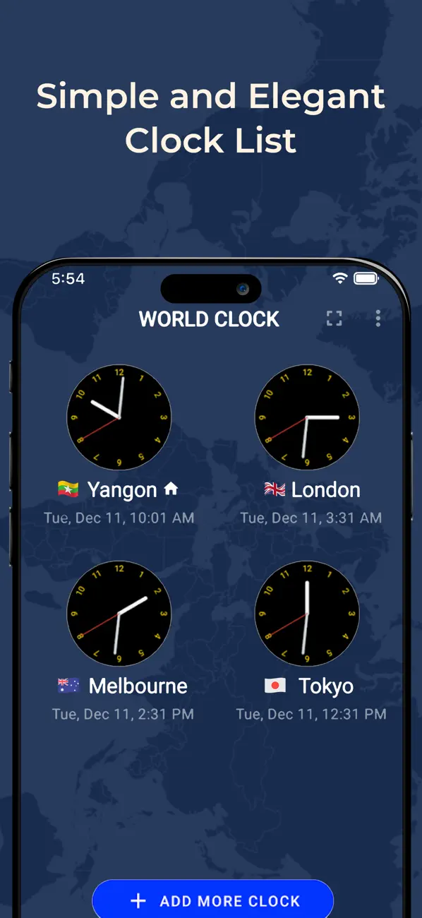 Screenshot #1 pour World Clock – Time Zone