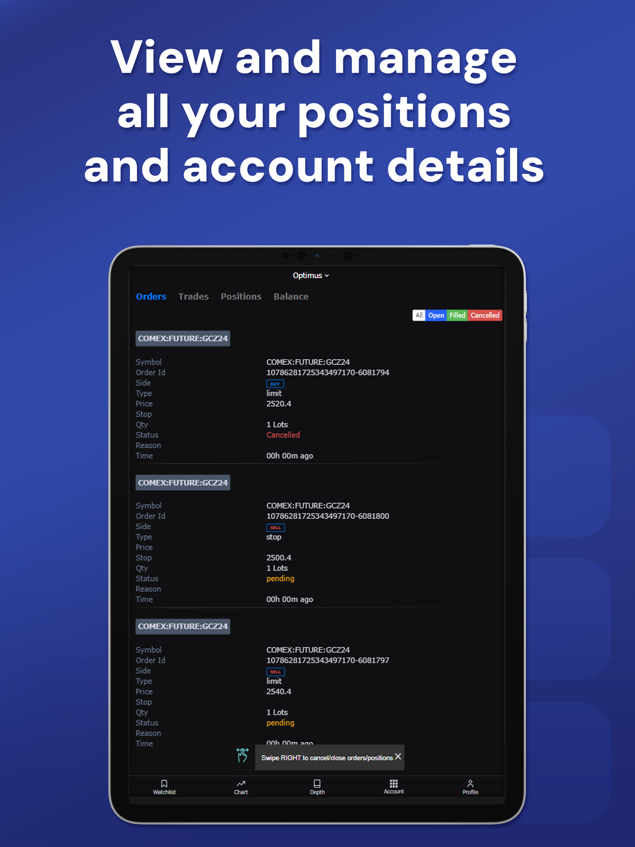 Optimus Futures Mobile screenshot 10