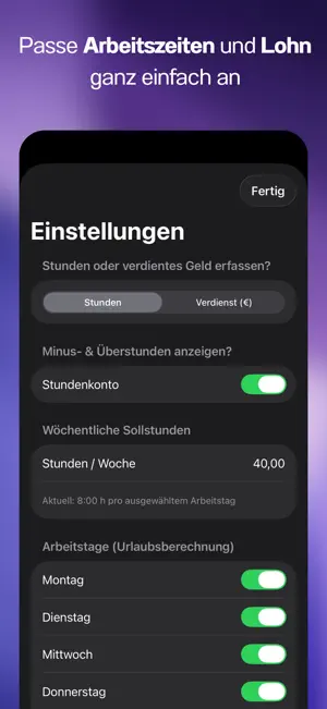 WorkTrack - Zeiterfassung screenshot 4
