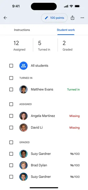 Google Classroom screenshot 4